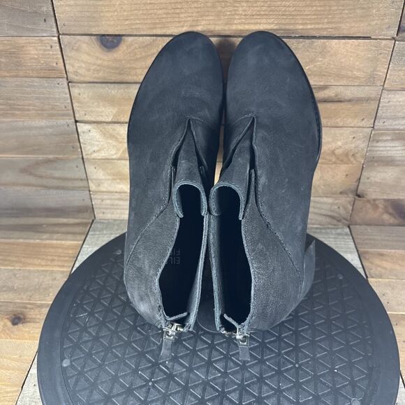 Eileen Fisher Womens Size 6 Bren Ankle Block Heel Black Leather Zip Boots - Picture 5 of 10